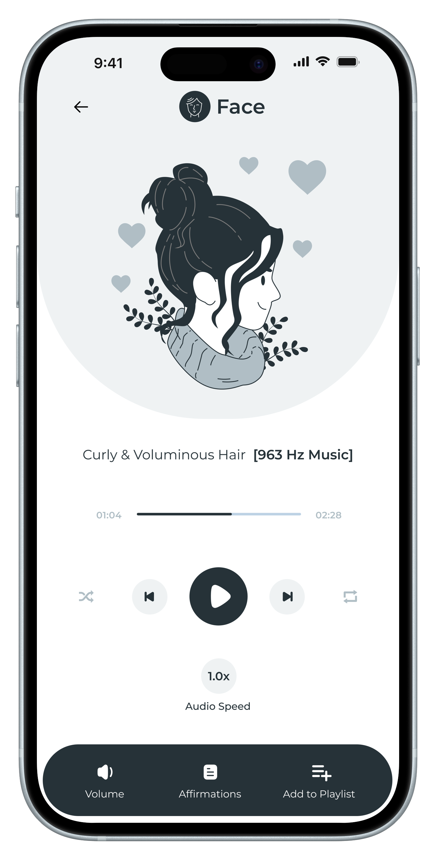 App screenshot showing playlist