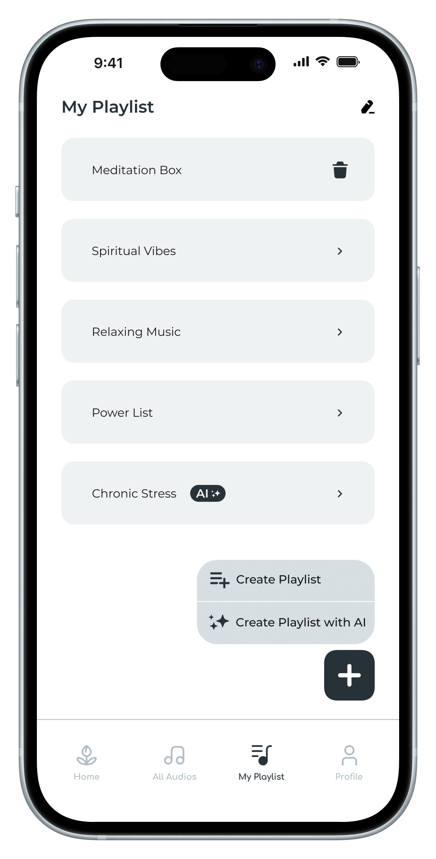 App screenshot showing categories